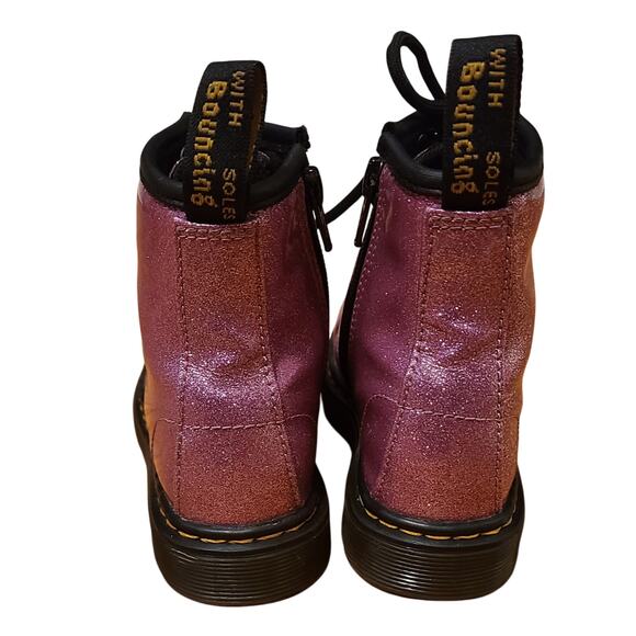 Dr Martens Air Wair 1460 Glitter J Kids Combat Boots Side Zipper-Sz 11 - Picture 4 of 8